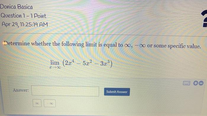 Donica Basica Question 1 1 Point Apr 29 11 25 19 Chegg Com