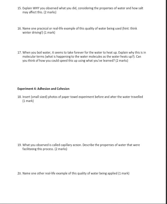 Solved BIOL 103 Lab 2 Student Worksheet /30 See Lab 2 Water