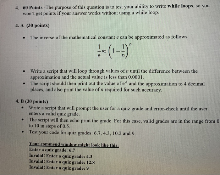 Solved 4. 60 Points -The purpose of this question is to test | Chegg.com