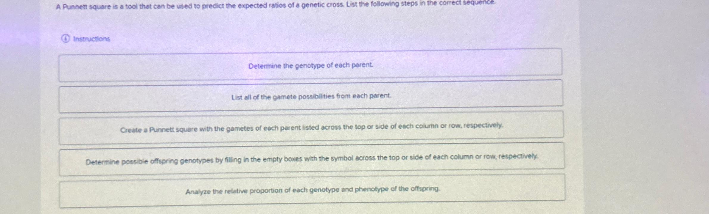 Solved A Punnett square is a tool that can be used to | Chegg.com