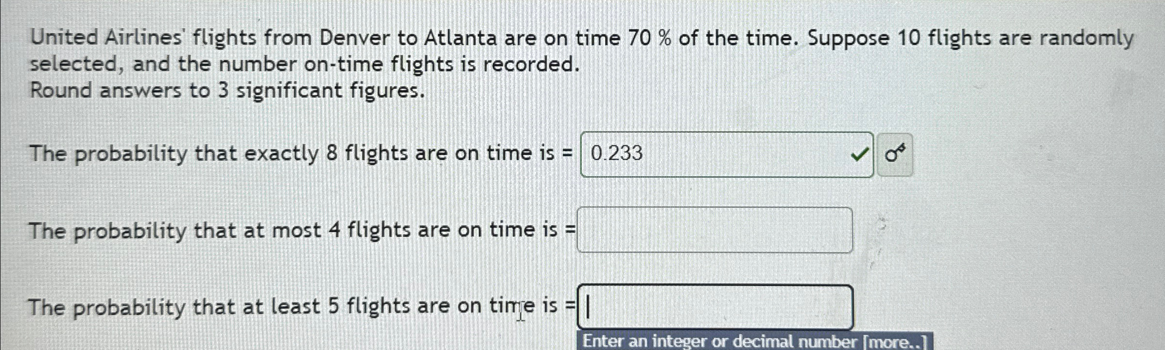 Solved United Airlines' flights from Denver to Atlanta are | Chegg.com