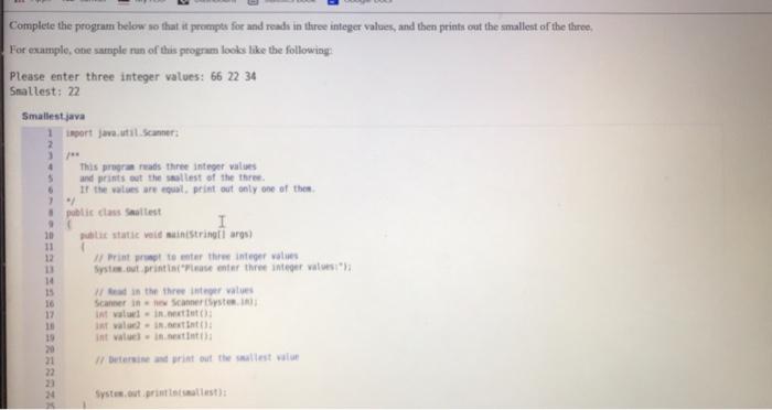 Solved Complete the program below so that it prompts for and | Chegg.com