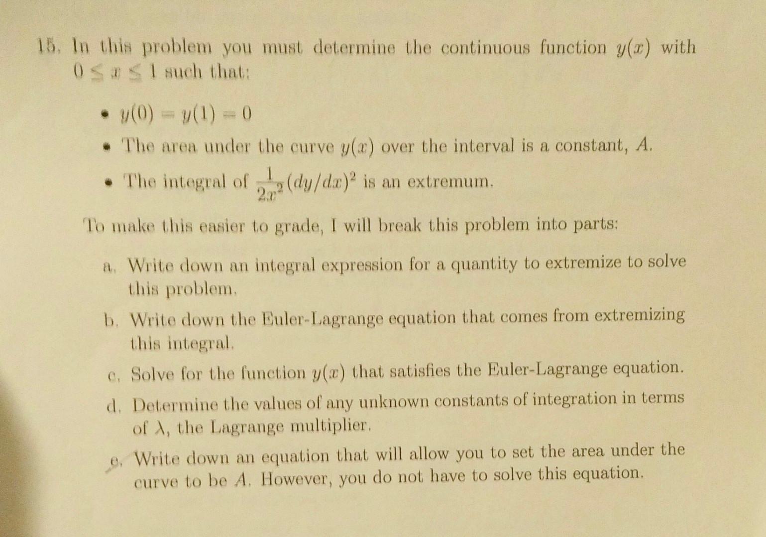 Solved 15. In this problem you must determine the continuous | Chegg.com