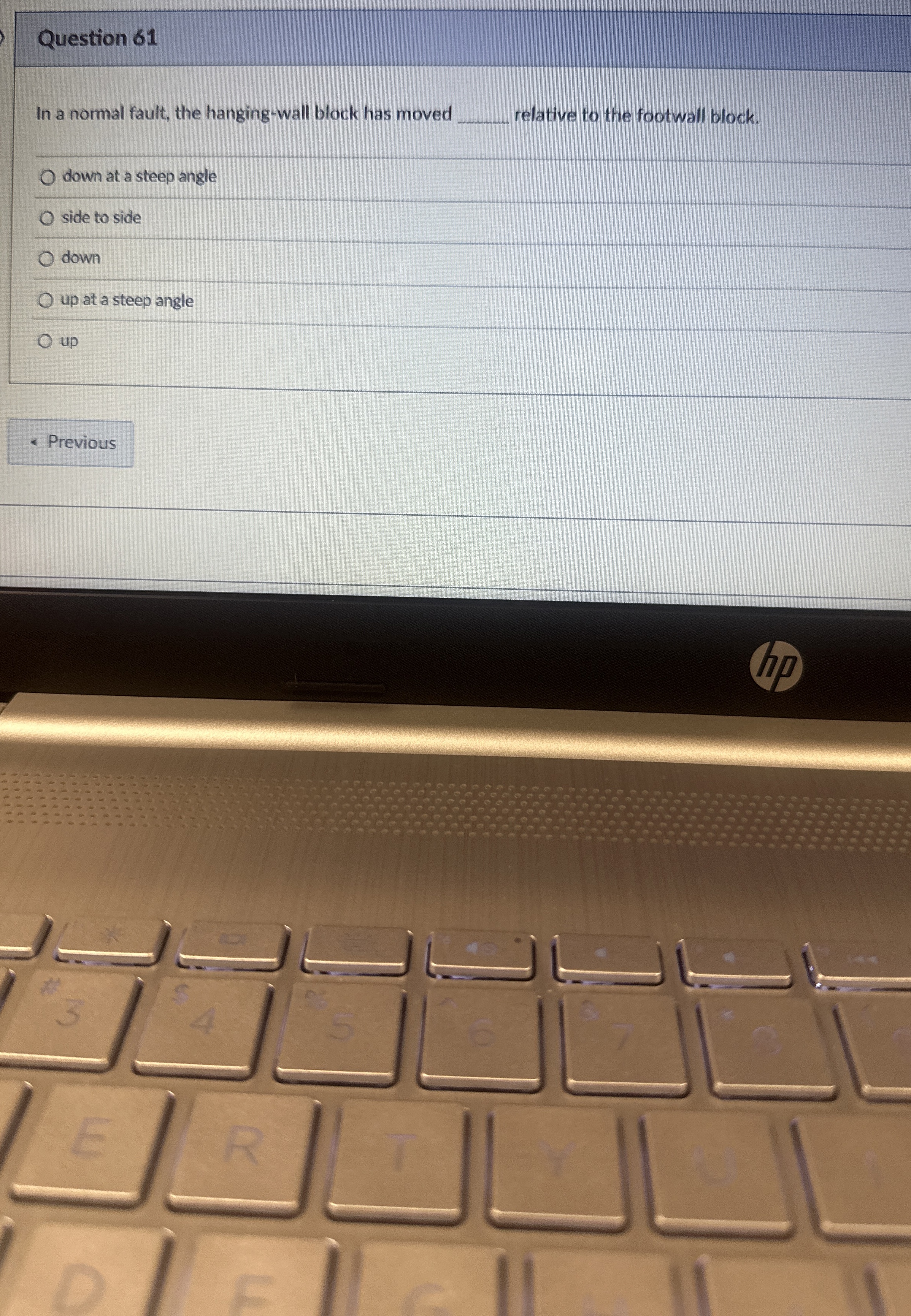 [Solved] Question 61 In a normal fault, the hangingwall bl