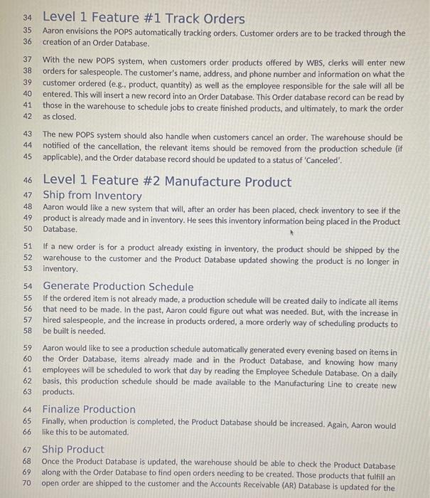 Solved 1 Production \& Order Processing System 2 Case Study | Chegg.com