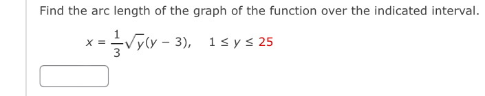 Solved Find the arc length of the graph of the function over | Chegg.com