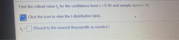 Solved Find the critical value for the confidence level | Chegg.com