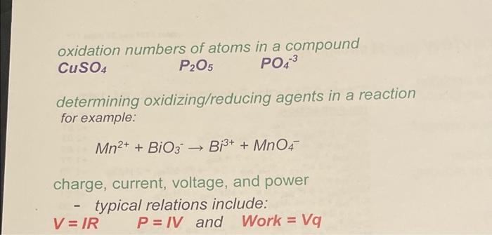 Solved oxidation numbers of atoms in a compound CuSO4 P205 | Chegg.com