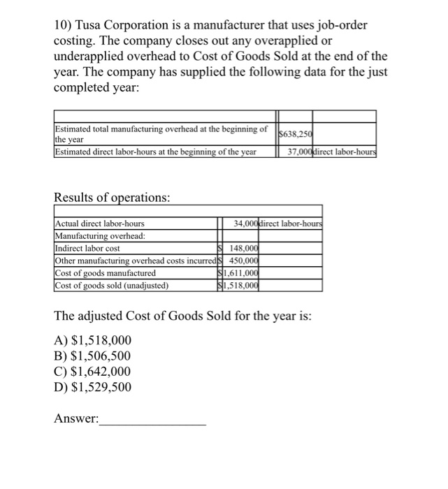 Solved 9) The journal entry to record applying overhead