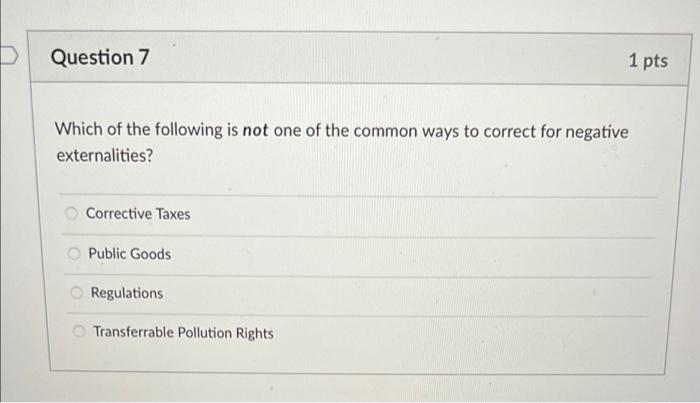 Solved D Question 5 1 pts The market produces too much of a | Chegg.com