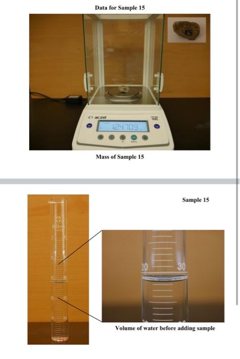 Density Experiment Part 1. Density of water Mass of | Chegg.com