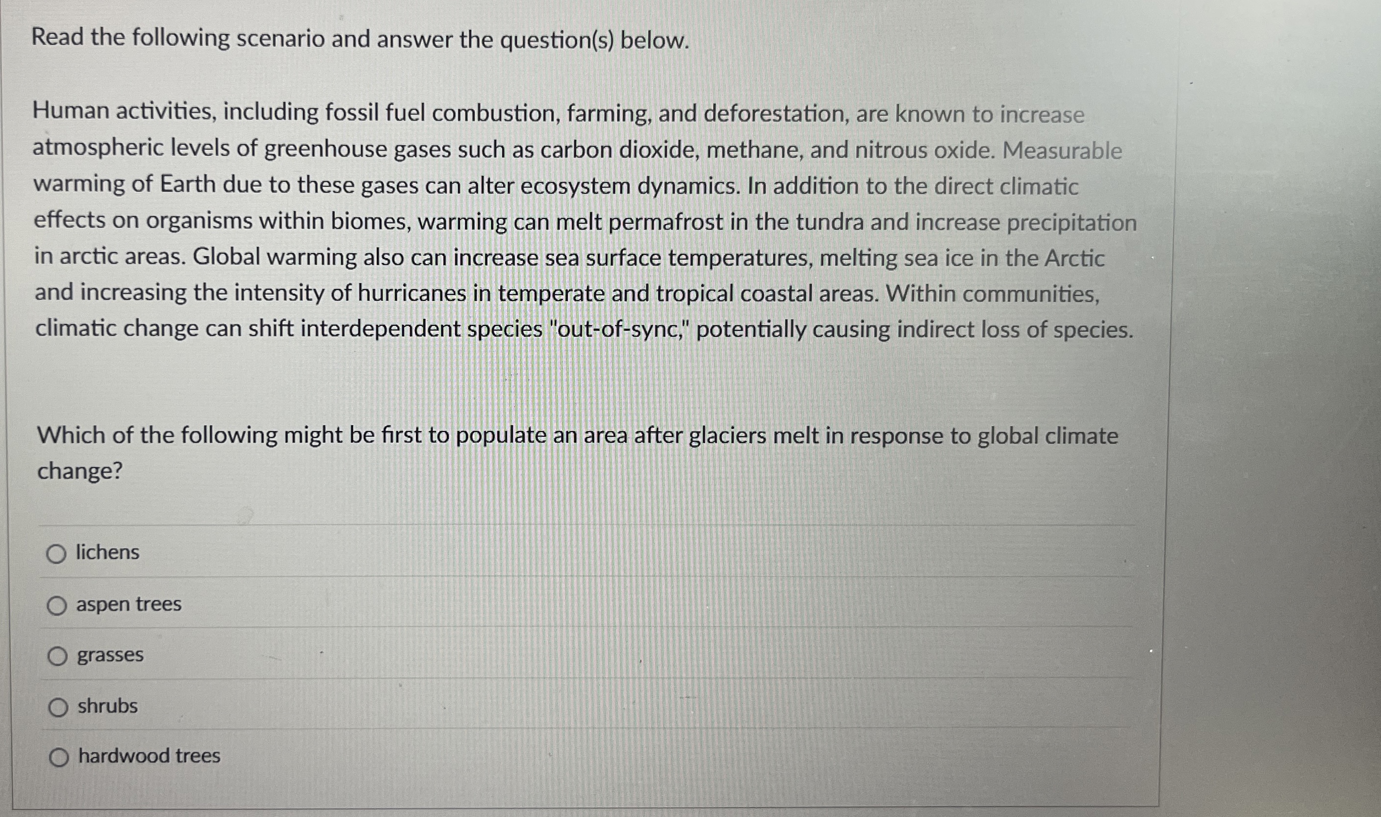 Solved Read the following scenario and answer the | Chegg.com