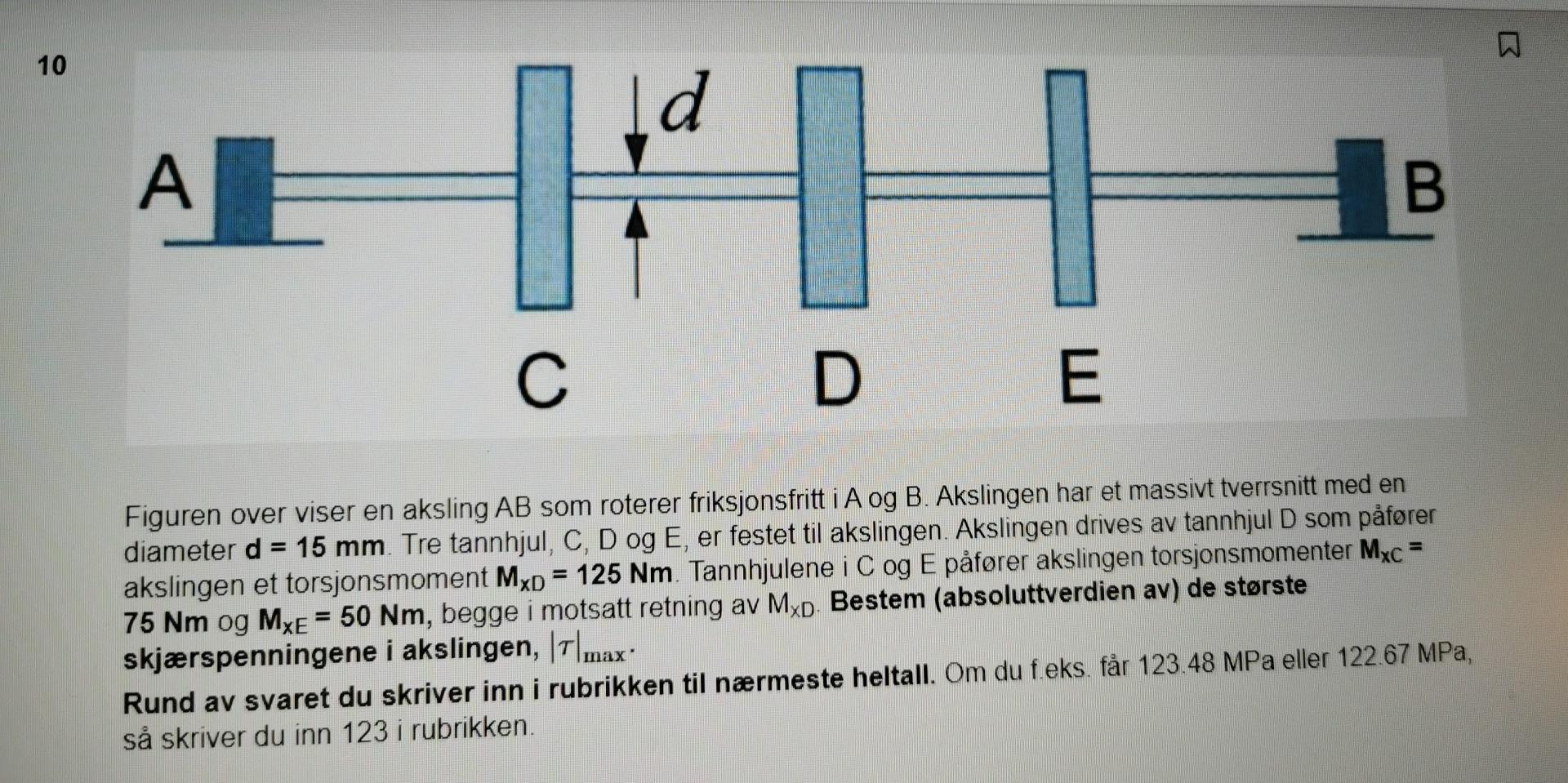Solved B C D The figure above shows a shaft AB that rotates | Chegg.com