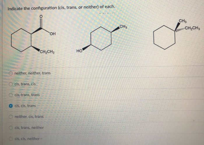 Solved Indicate the configuration (E, Z, or neither) of each | Chegg.com