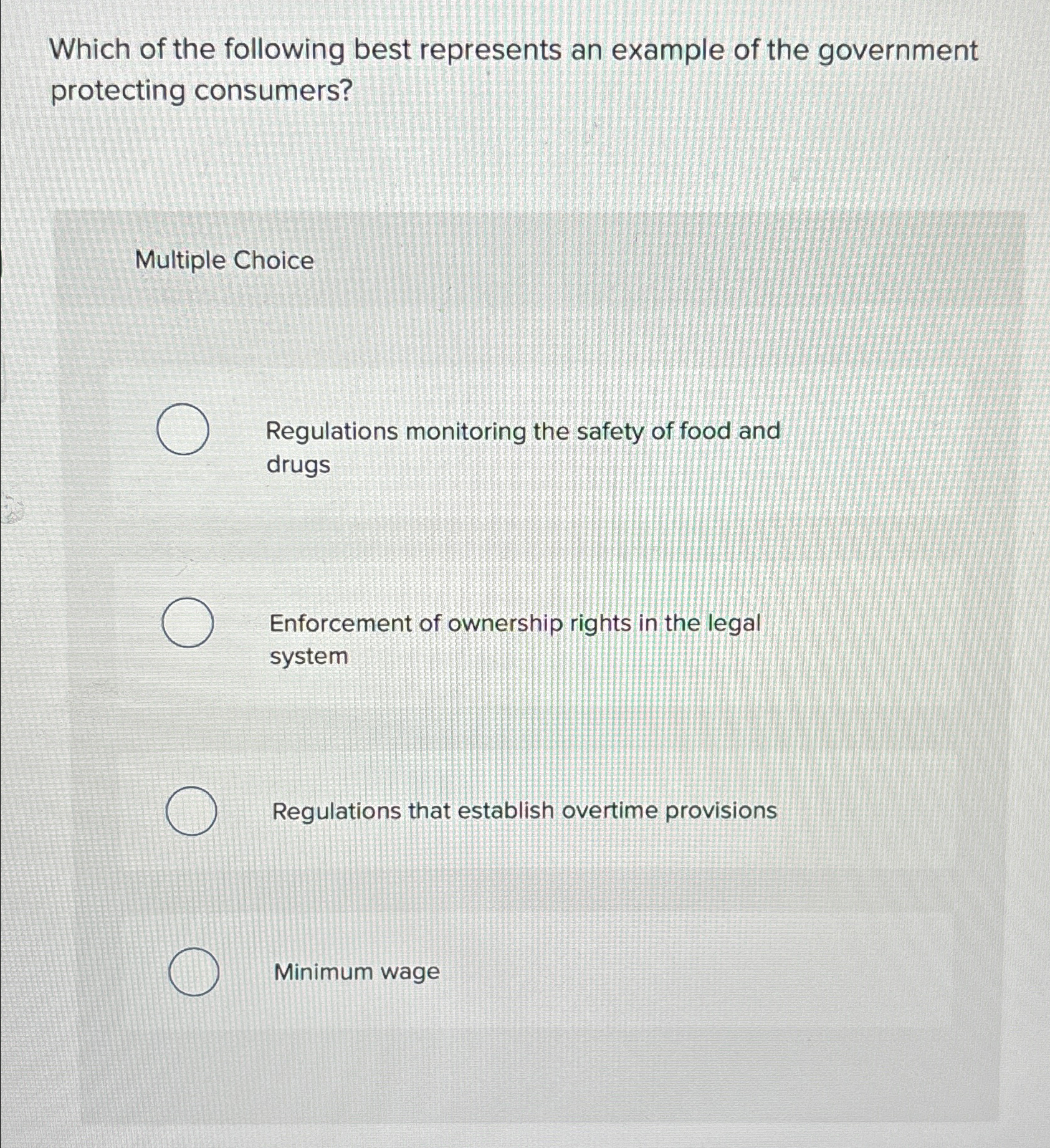 Solved Which of the following best represents an example of | Chegg.com