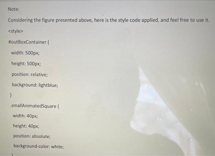 Solved Write a JavaScript program to move two small squares | Chegg.com