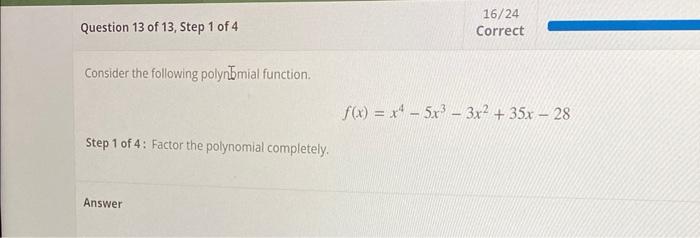 Solved Question 13 of 13, Step 1 of 4 Consider the following | Chegg.com