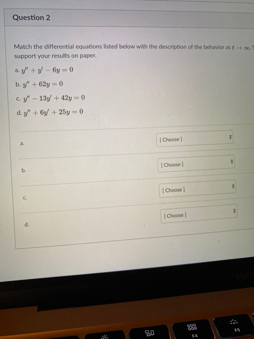 Solved Question 2 Match the differential equations listed | Chegg.com