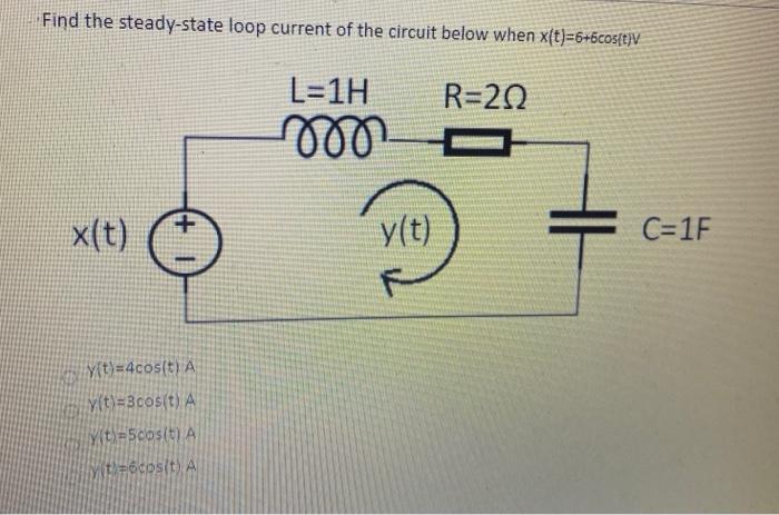 Solved Find the steady-state loop current of the circuit | Chegg.com