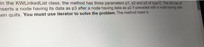 Solved Write a method called InsertAfter to be included in | Chegg.com