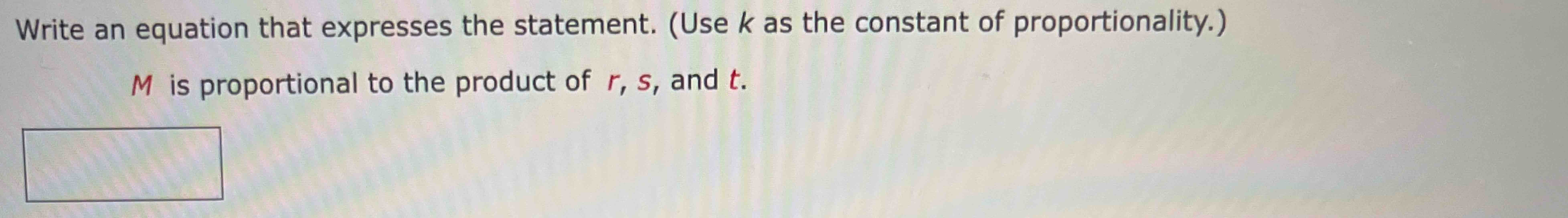 Solved Write an equation that expresses the statement. (Use | Chegg.com