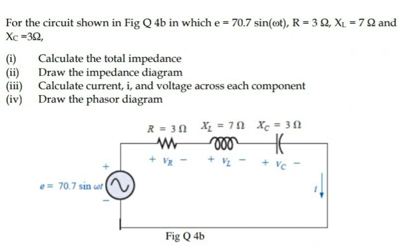 Solved For the circuit shown in Fig Q4 b in which | Chegg.com