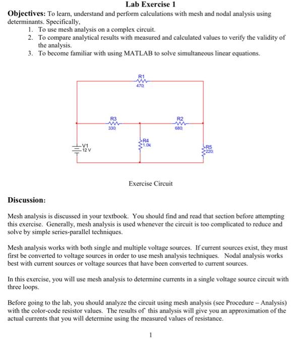 Lab Exercise 1 Objectives: To learn, understand and | Chegg.com