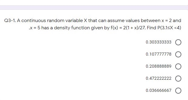 Solved Q3-1. A continuous random variable X that can assume | Chegg.com