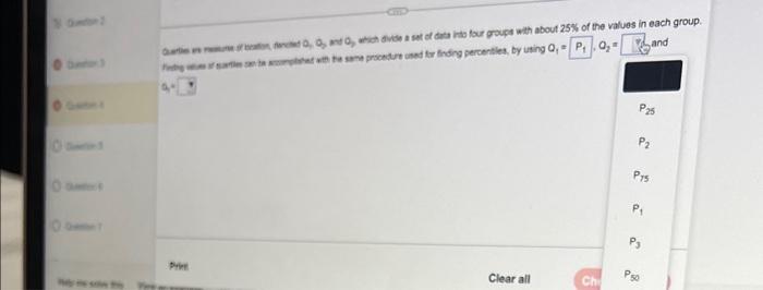 a2=2and P25 P2 P75 P1 P3 P50 | Chegg.com