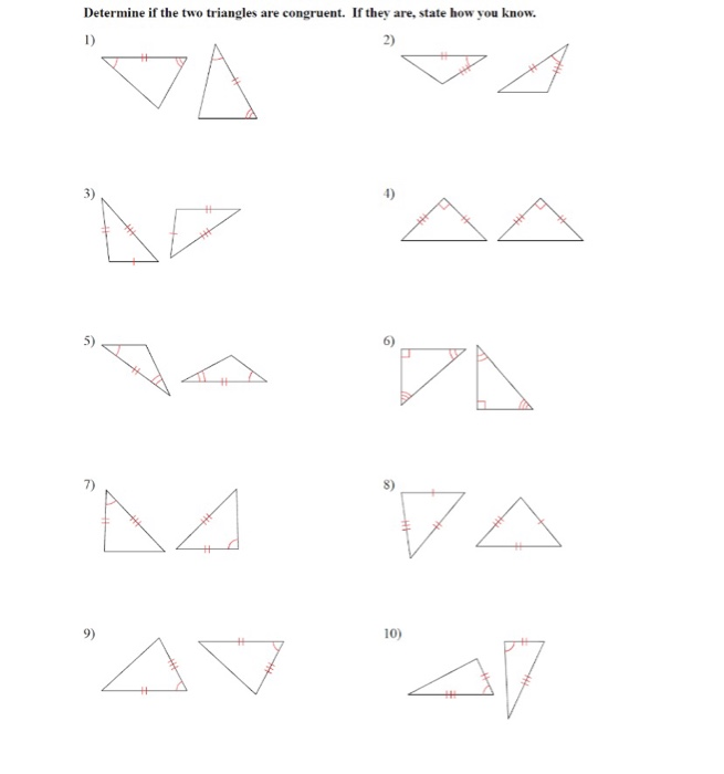 Solved Determine if the two triangles are congruent. If they | Chegg.com