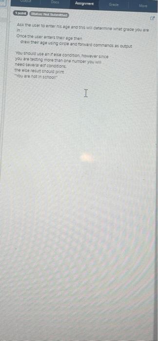 Solved Assignment At the user to enter his age and this was | Chegg.com