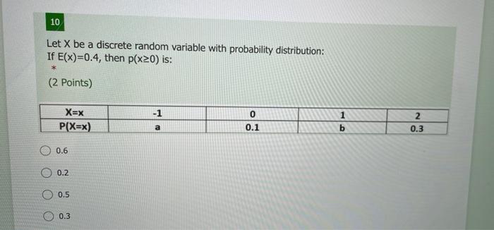 Solved 10 Let X be a discrete random variable with | Chegg.com