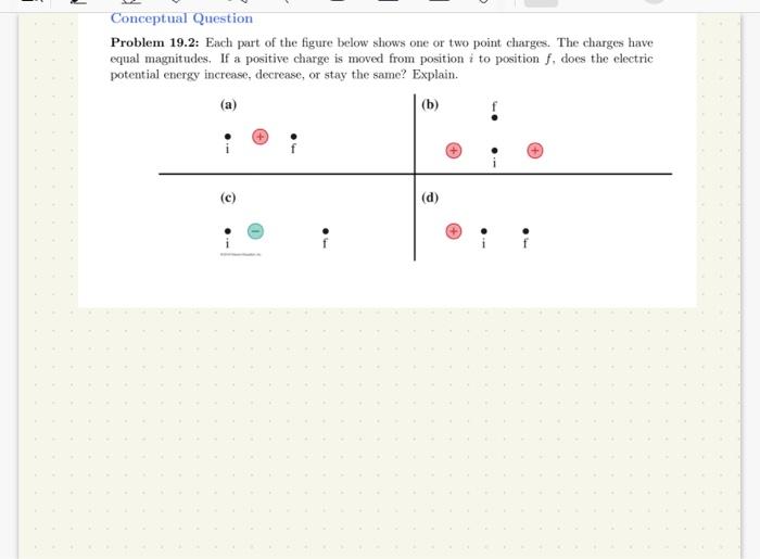 Solved Problem 19.2: Each part of the figure below shows one | Chegg.com