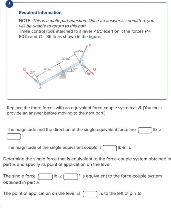 Required information NOTE: This is a multi-part | Chegg.com