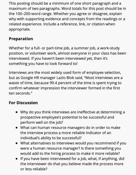 Solved This Posting Should Be A Minimum Of One Short Chegg Com