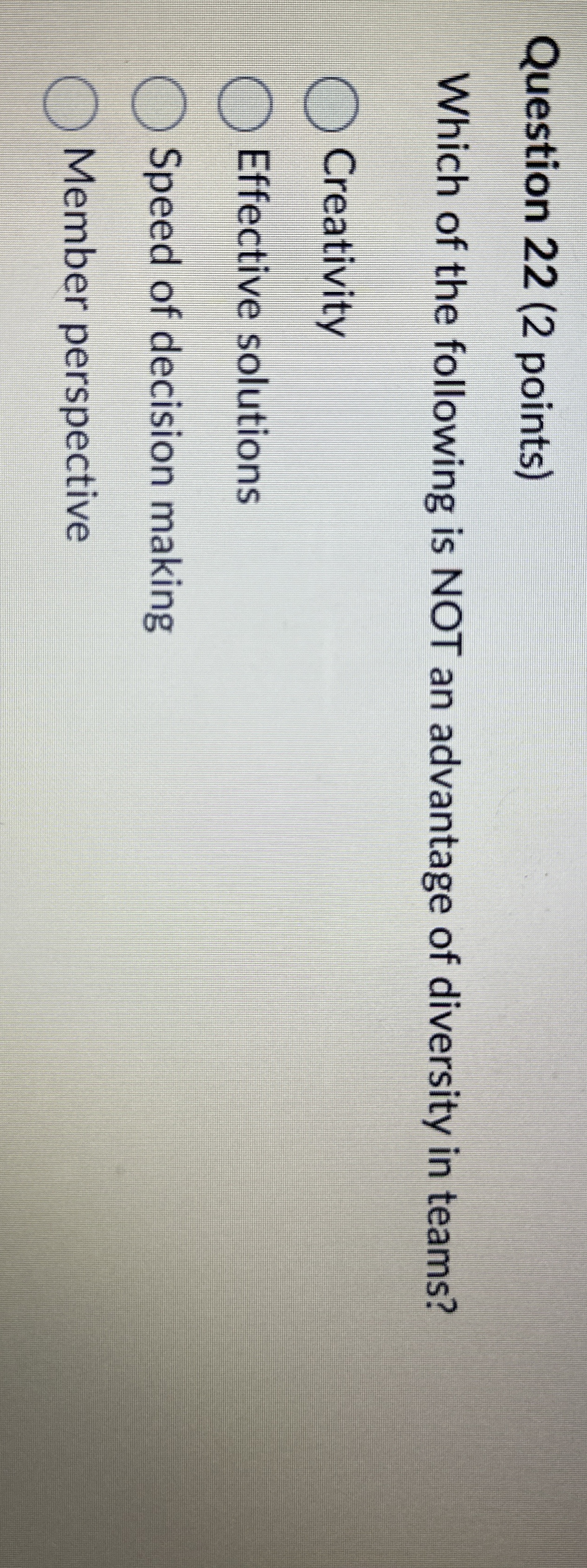 Solved Question 22 (2 ﻿points)Which of the following is NOT | Chegg.com