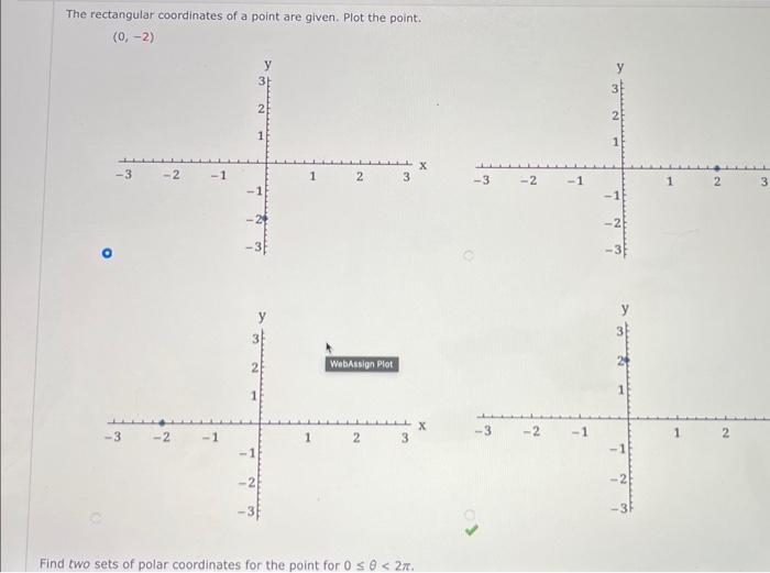 Solved The rectangular coordinates of a point are given. | Chegg.com
