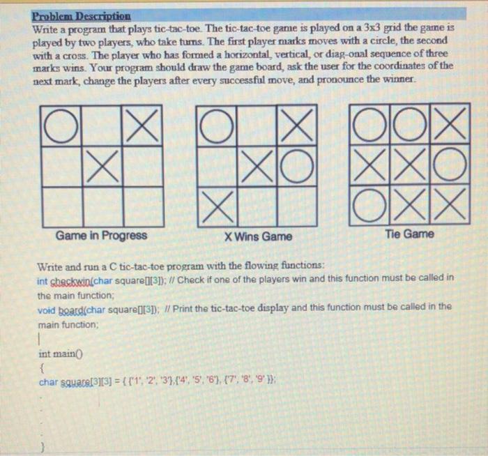 Solved Problem Description Write a program that plays | Chegg.com