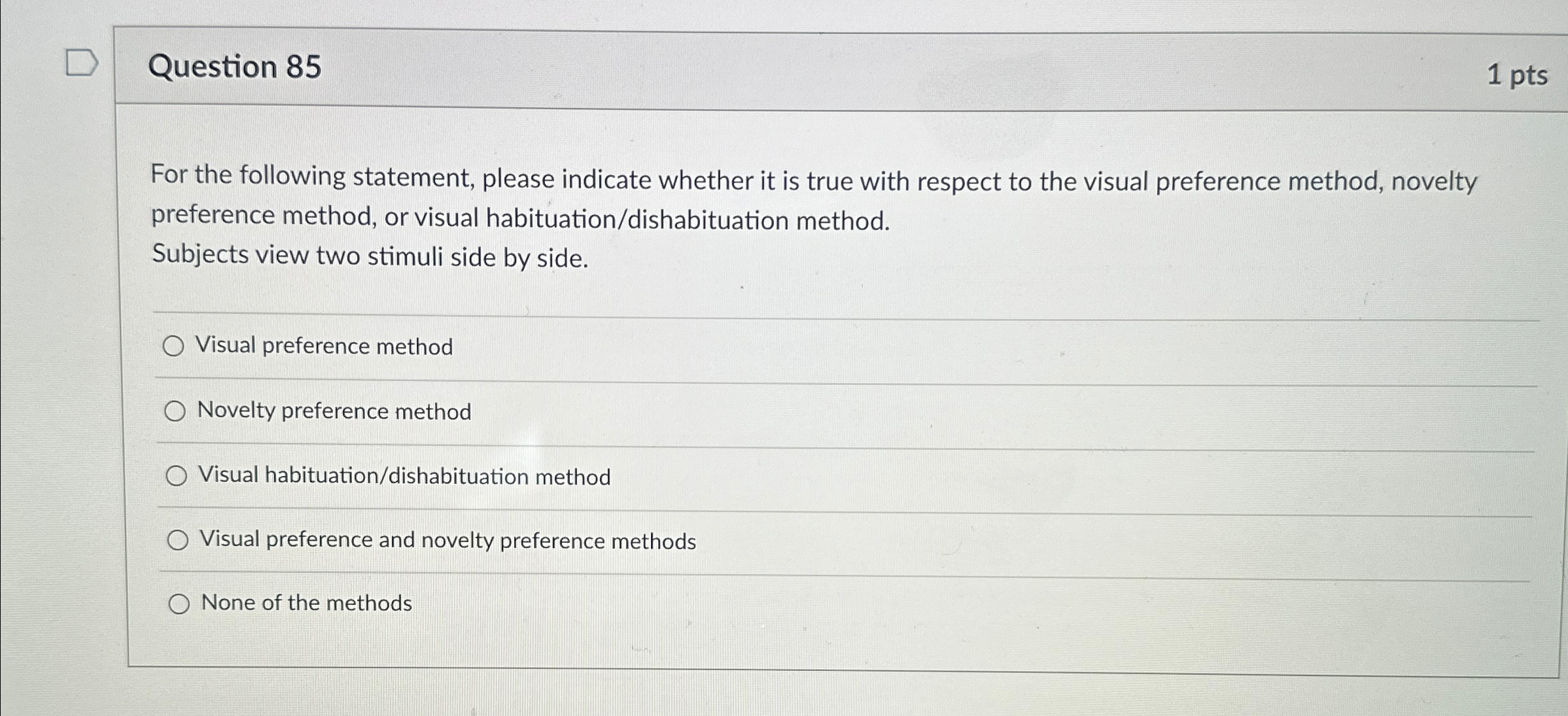 Solved Question 851ptsFor the following statement, please