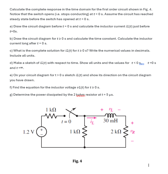 Solved Calculate the complete response in the time domain | Chegg.com