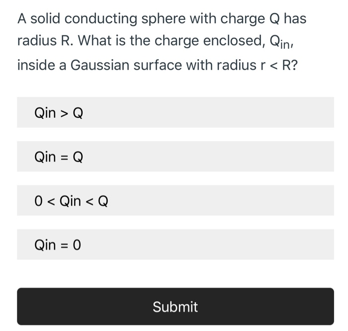 Solved A Solid Conducting Sphere With Charge Q Has Radius R. | Chegg.com