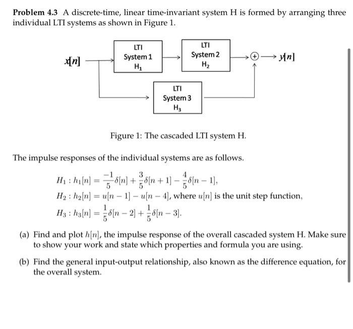 Solved Problem 4.3 A discrete-time, linear time-invariant | Chegg.com