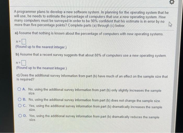 Solved A programmer plans to develop a new software system. | Chegg.com