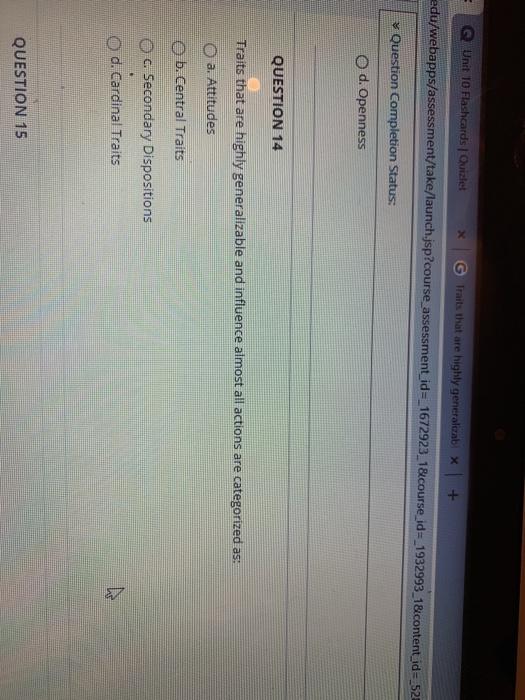 Solved Unit 10 Flashcards | Quizlet Traits That Are Highly | Chegg.com