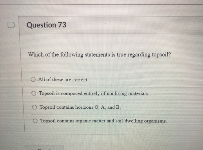 Solved Question 73 Which of the following statements is true | Chegg.com