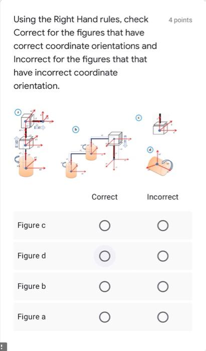 Solved 4 points Using the Right Hand rules, check Correct | Chegg.com