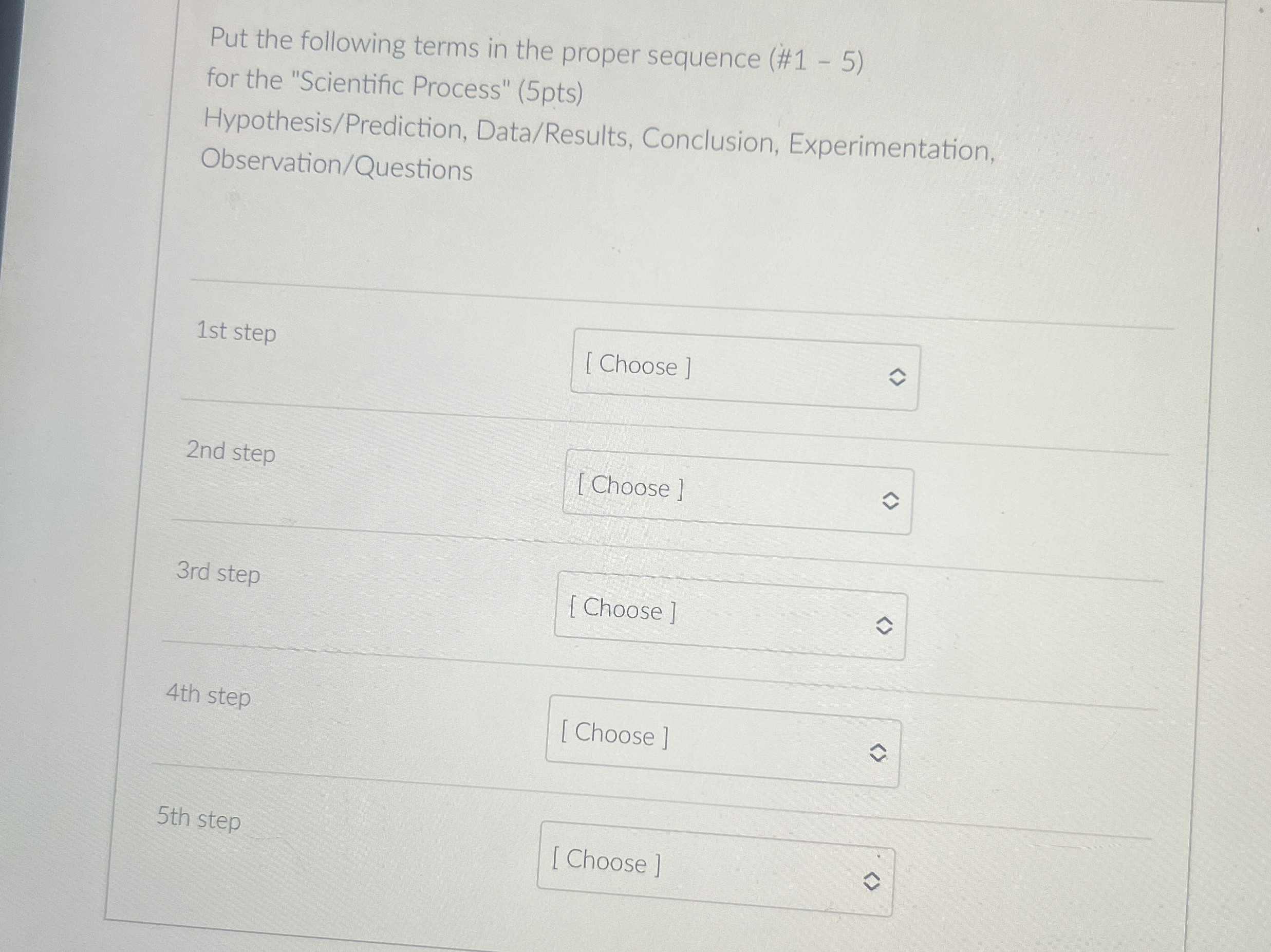 Solved Put the following terms in the proper sequence | Chegg.com