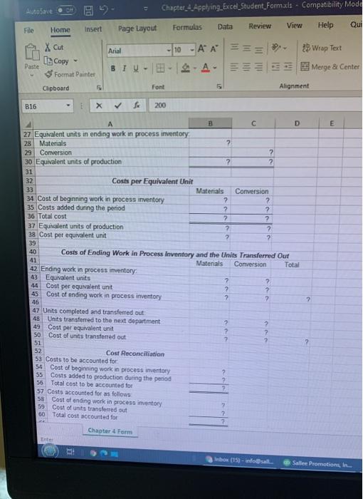 Solved A 1 Chapter 4: Applying Excel 2 3 Data 4 Beginning | Chegg.com