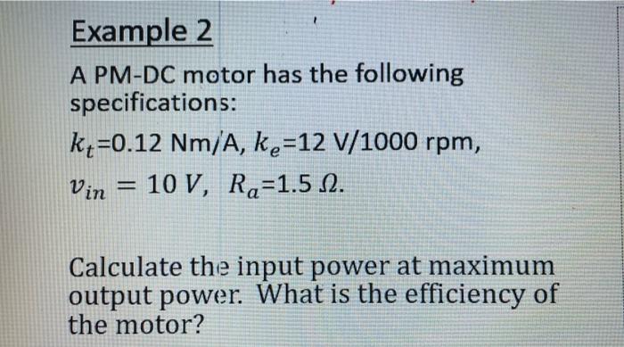When is motor output power a useful specification and how is it calculated?