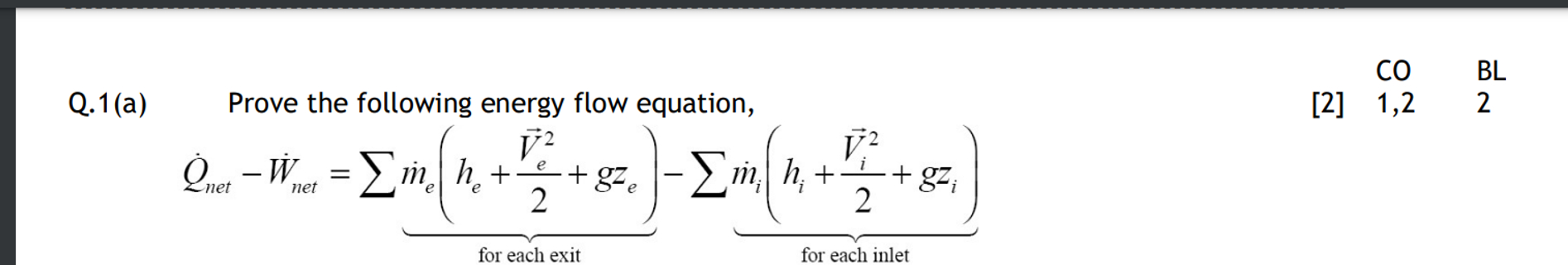 Solved Q. 1 (a) Prove the following energy flow | Chegg.com